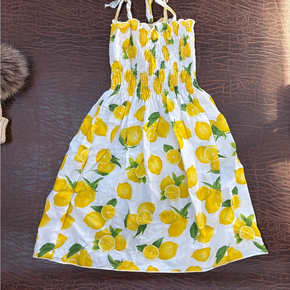 Lemon Print Kids Dress